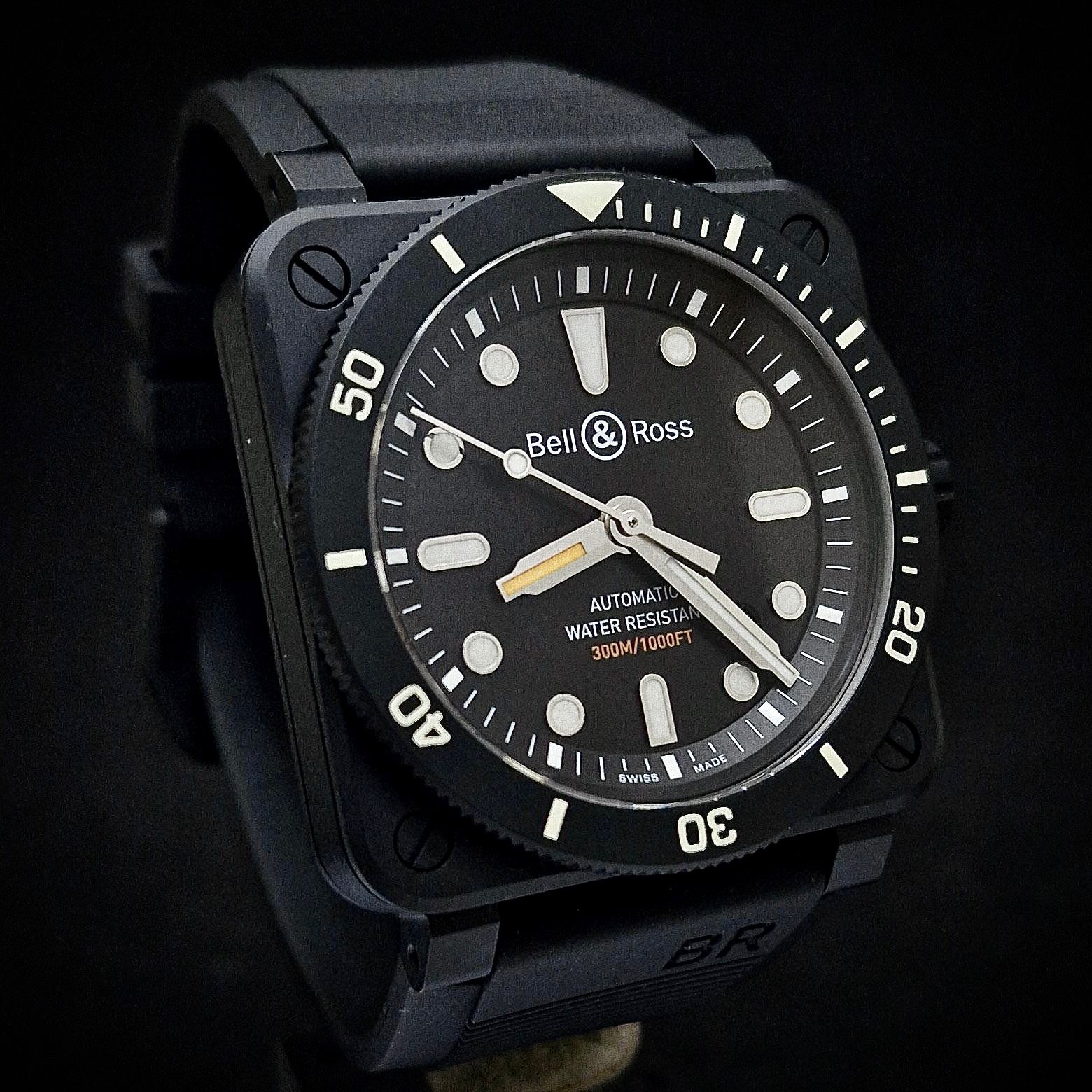 BELL & ROSS BR 03-92 CERAMIC DIVER BLACK MATTE